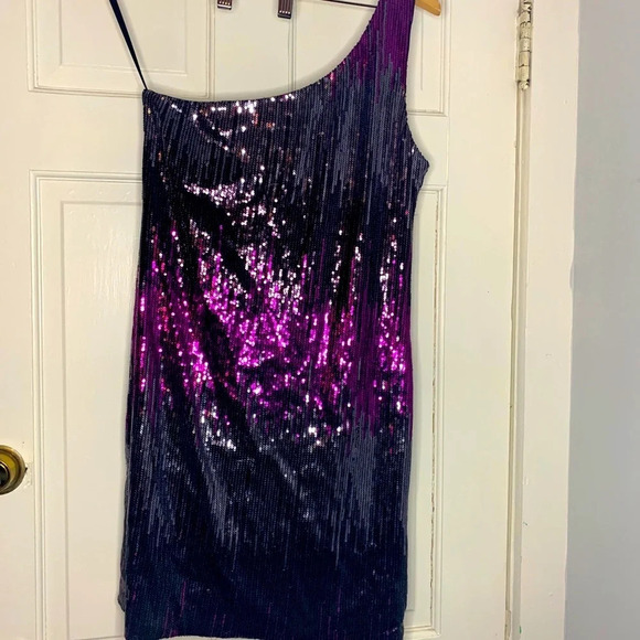 Arden B. Sequin Ombré One Shoulder dress